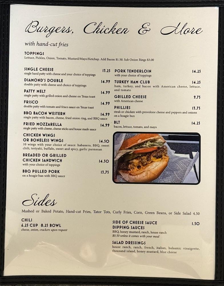 Diamond's Bistro & Gaming Menu image 1